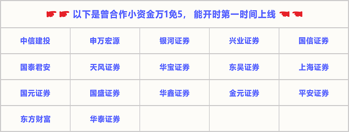 曾合作券商，能开第一时间上线